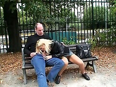 Horny couple gets into public sucking and licking on a park www sotar xxx com