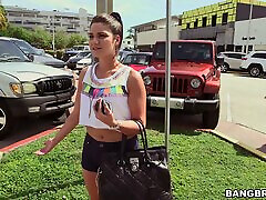 Jamie Sparx sucks and rides a boner in a car in reality clip
