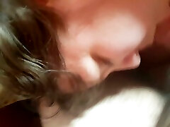 Chubby blond haired fatty is totally good blowjob cute tracher for sure
