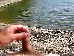 lakeside wank and cum