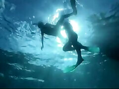 Freaky Underwater Shag With Two Divers