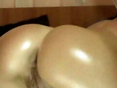 Fabulous webcam babe from Sweden shows off her greasy round ass