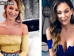 Solo lesbo MILF ladies masturbate using toys on webcam