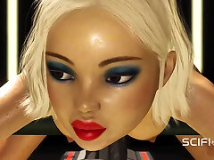 Green alien fucks hard a sexy cuffed girl in the sci-fi model girls ukraine in a spacecraft