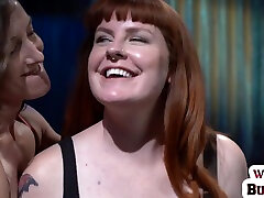 BDSM whipping nympho MILF punishes redhead trapped dyke