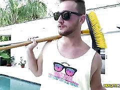 Jamie Valentine thrashed deep by the pool boy