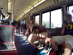 Karmen Bella fucks her man on a crowded bus