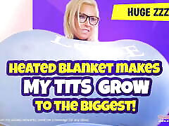 Heated Blanket makes my tits grow to the biggest! PREVIEW