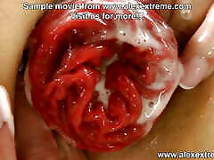 Hotkinkyjo in white & red stripped costume self anal fisting & mslda xx extreme