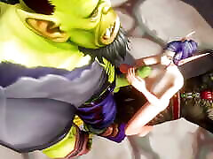 Elf has a Threesome with Two Orcs : Warcraft Porn Parody