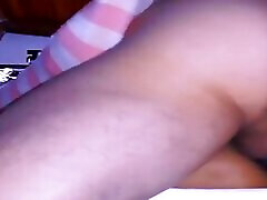 The stepmother moaned and screamed in pleasure as her stepson took her from behind, feeling the hard of each thrust.