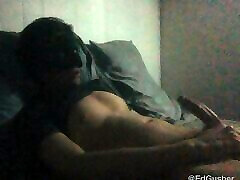 Ed Gusher jacks off and cums on stomach after shower