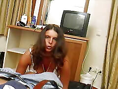 Brunette German beauty pleasing a cock with her riding skills