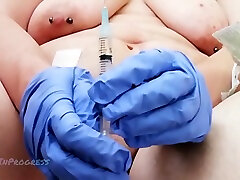 Medical Fetish- Gloved Urethra Sounding & bukkake shoot For Scarred & Pierced Ftm