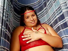 I find this bitch masturbating faadomino oo lawasayo touching her tits very well