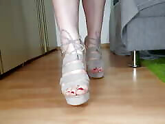 Walking in high heels