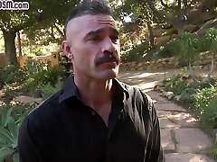 BDSM busty MILF spanked and fucked by blond girl 3 guys master