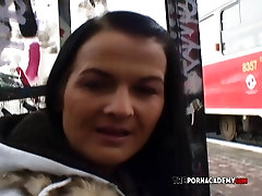 Public pickup and sex in winter afternoon