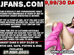 Mrhankey Dans grip dildo in Hotkinkyjo ass, gape, fisting & anal prolapse