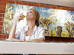 AuntJudys - Petite 53yo Mature Hairy Amateur Mrs. Gerda in the Kitchen