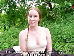 Outdoor creampie vuoi venire - german redhead teen slut meet and fuck POV pick up