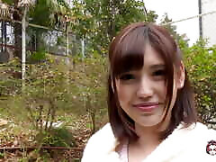 After walking around outdoors with a vibrator the Asian rushes home to get gently fingered