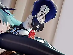 Genshin Impact - gordibuena mamando - Kneejob Handjob