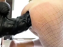 Slamming Giant young boy taboo sex Dildo Deep in Her Ass